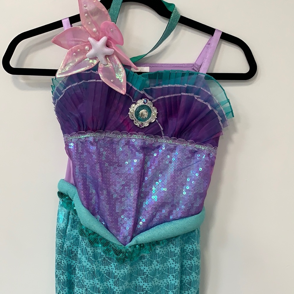 Stunning Ariel costume and headband. From Disney Store like new sz 7/8
